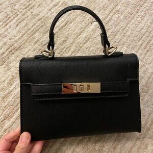 Classic Black Top-Handle Satchel Handbag